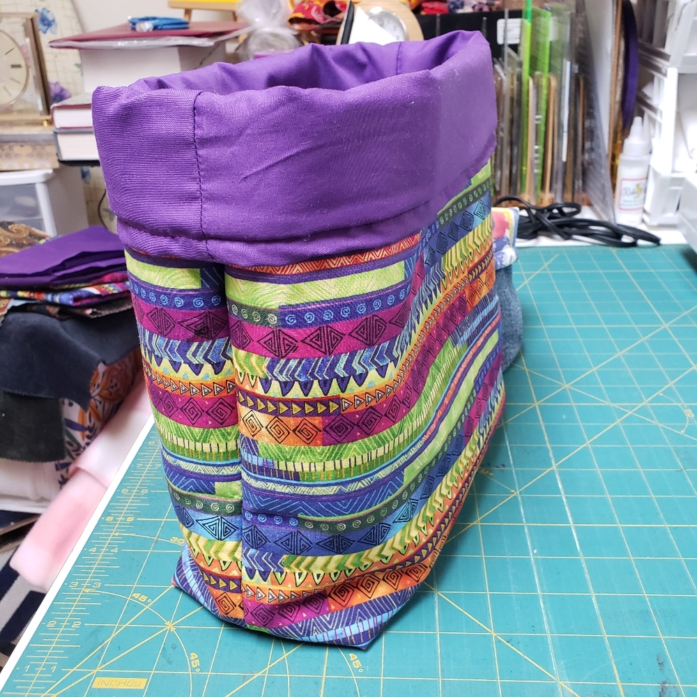 Hand-sewn Fabric Basket...would look nice in bathroom with guest towels, etc. - Picture 2 of 5